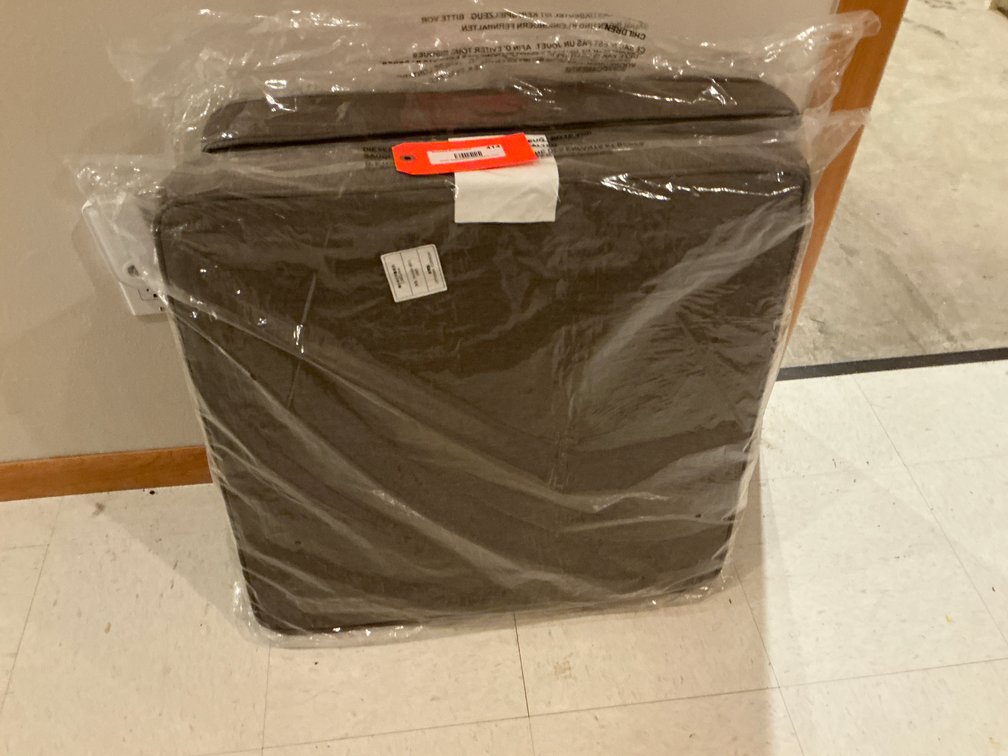 Carolina grey upholstered ottoman cushions - Basement