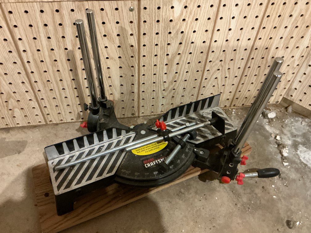 Sears Craftsman manual miter box on wood base - Basement