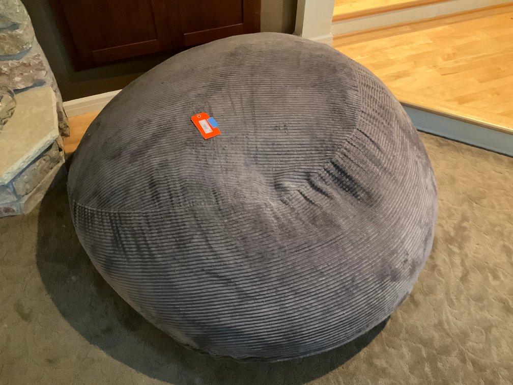 CordaRoy's charcoal corduroy bean bag chair - Living Room Main Level