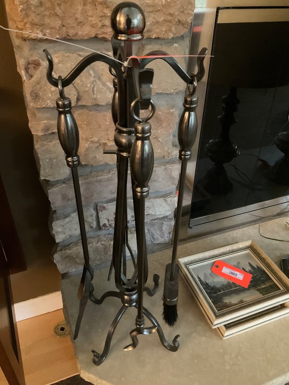 Metal fireplace tool set with stand - Living Room Main Level