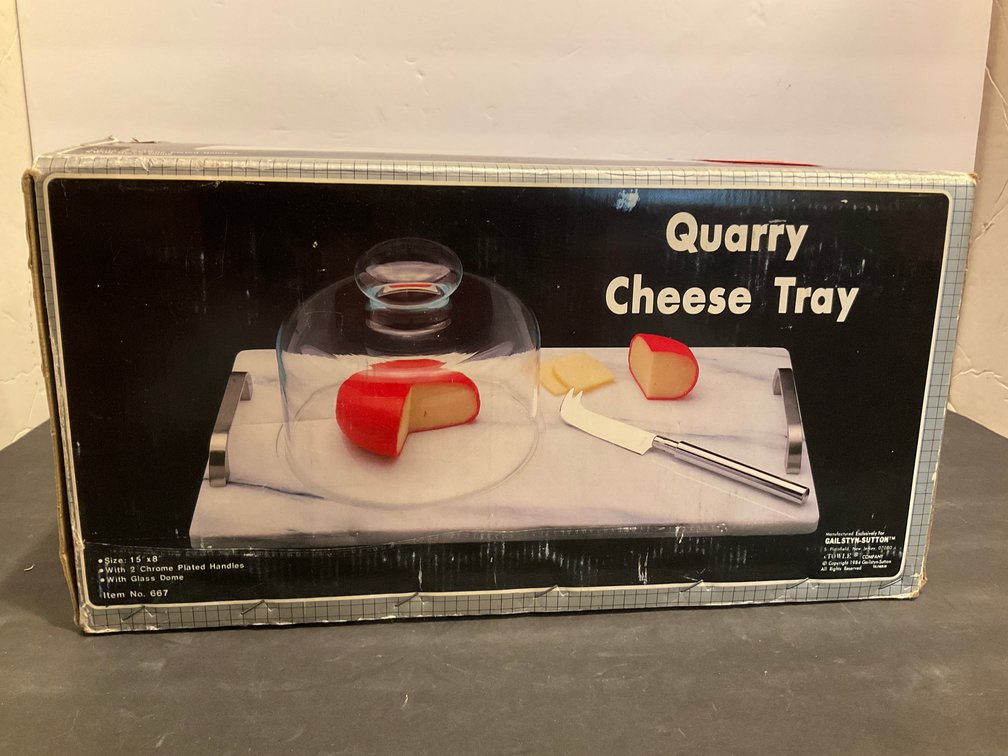 Gailstyn-Sutton quarry cheese tray with glass dome, 15 x 8 in - Kitchen Main Level