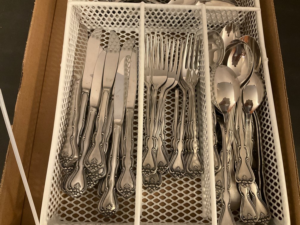 Ornate flatware set with organizer tray - Kitchen Main Level