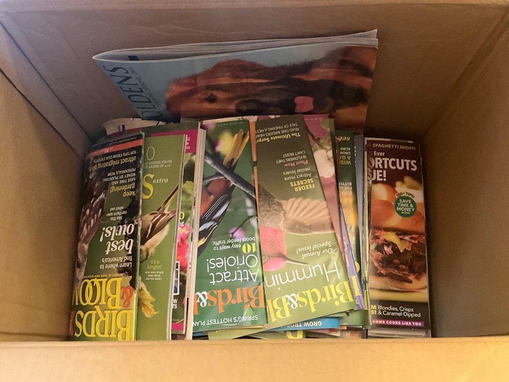 Box of assorted magazines and periodicals - Dining Room Main Level