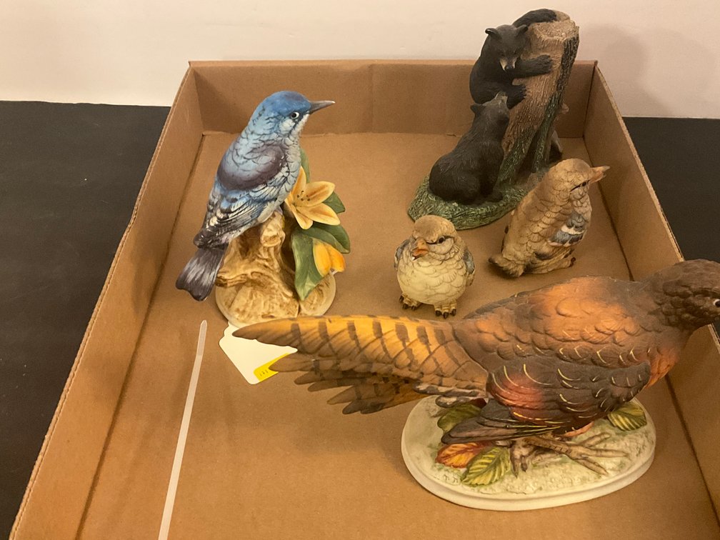 Grouping of ceramic bird & bear figurines - Dining Room Main Level