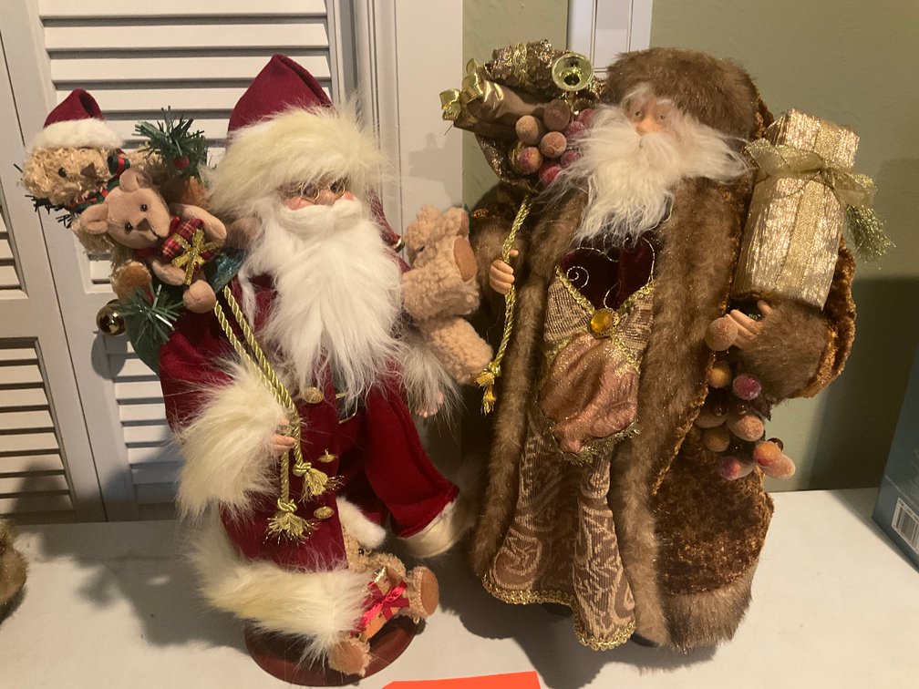 Pair of standing Santa Claus figurines - Upstairs Bedrooms Upper Level