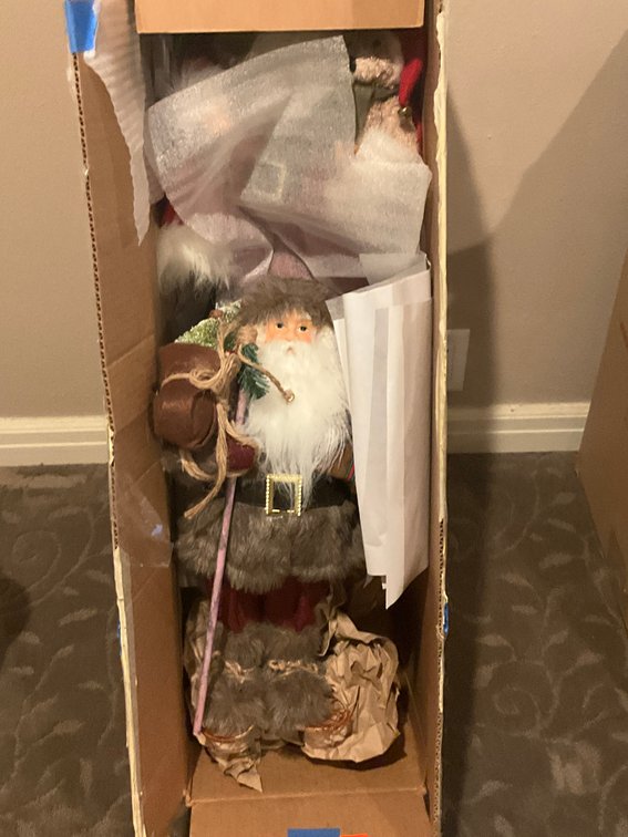 Rustic Santa Claus figure with staff - Upstairs Bedroom Upper Level