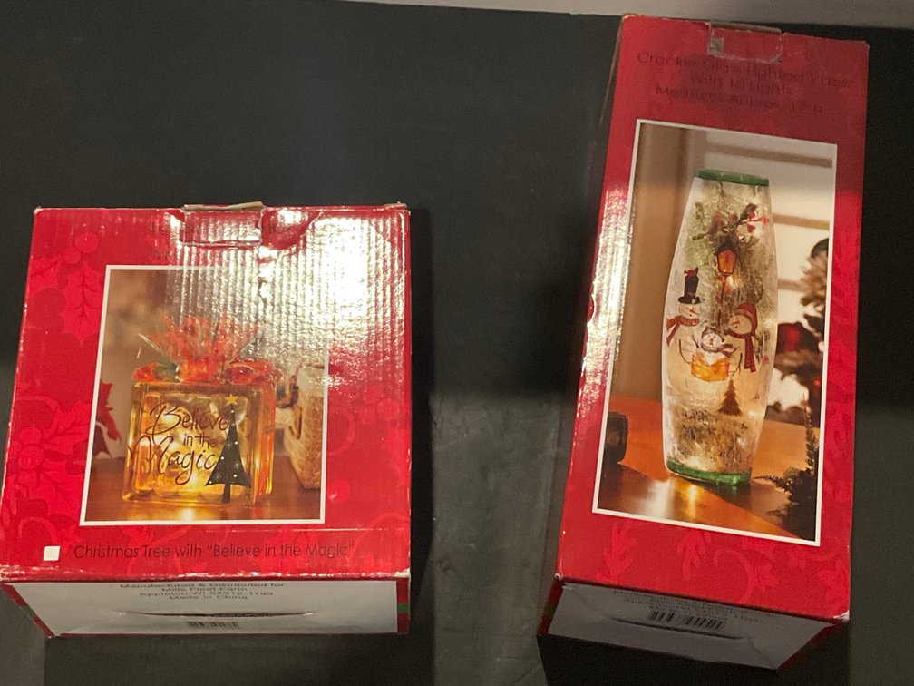 Lighted glass holiday decorations - Upstairs Bedroom Upper Level