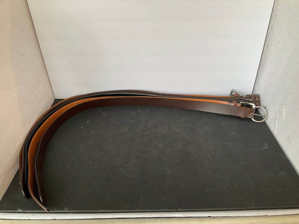 3 leather belts with silver-tone metal buckles - Living Room Main Level
