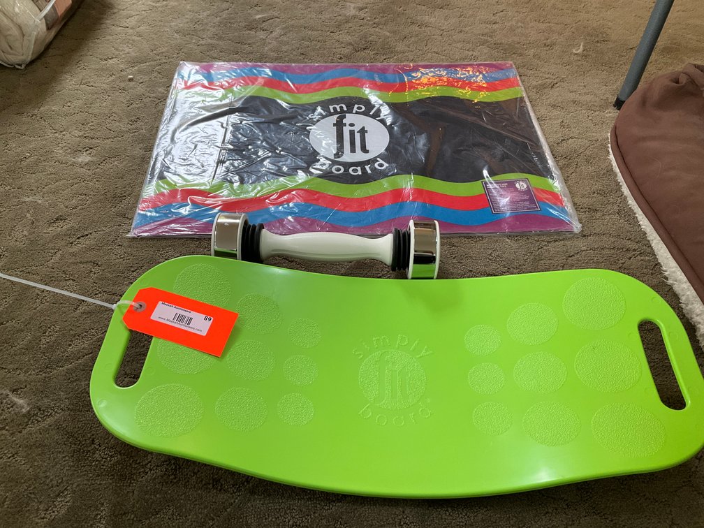 Balance board with workout mat & handheld exercise weight - Living Room Main Level