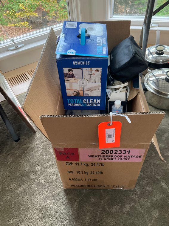 Box lot of personal care & health supplies - Living Room Main Level