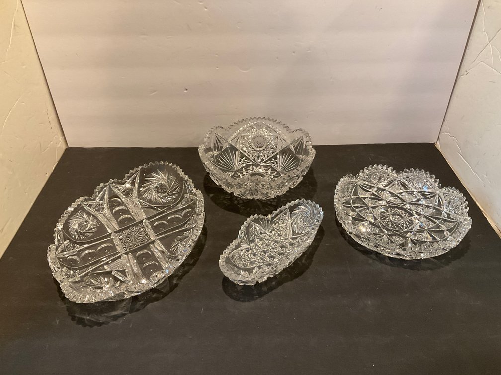 Clear cut glass serving dishes & bowls - Kitchen Main Level