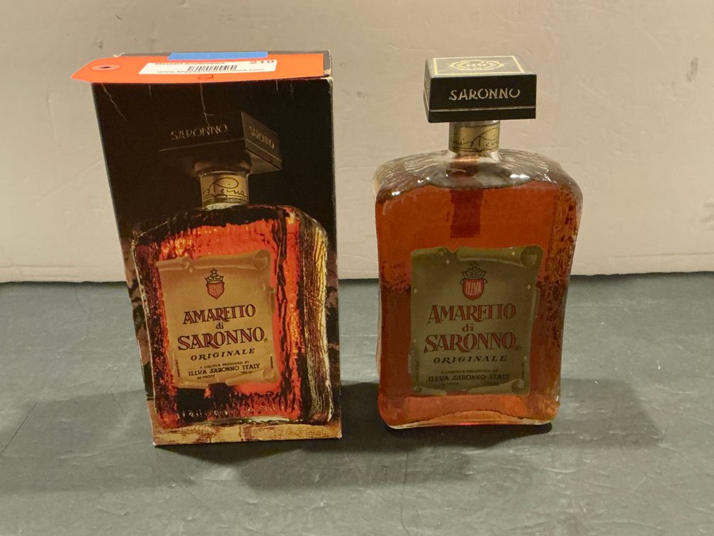 2 Amaretto di Saronno Originale liqueur bottles with box - must be 21 or older to purchase - Basement