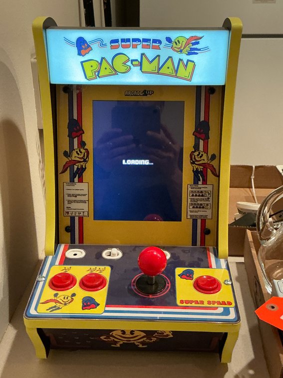 Table top Arcade1Up Super Pac-Man Counter-Cade arcade machine - Basement