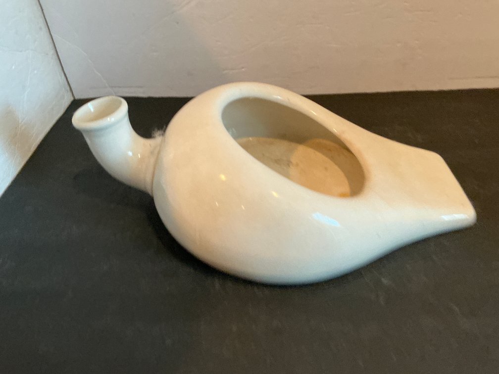 The Wellsville China Co. ceramic slipper bedpan - Basement