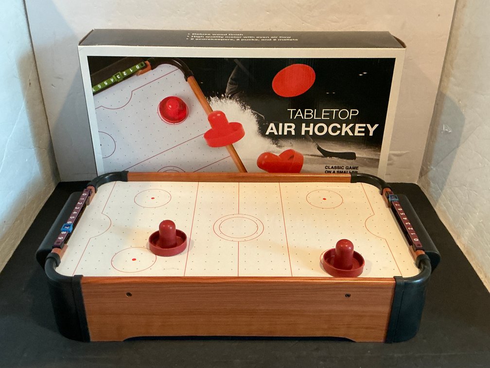 Protocol tabletop air hockey game with box - Basement