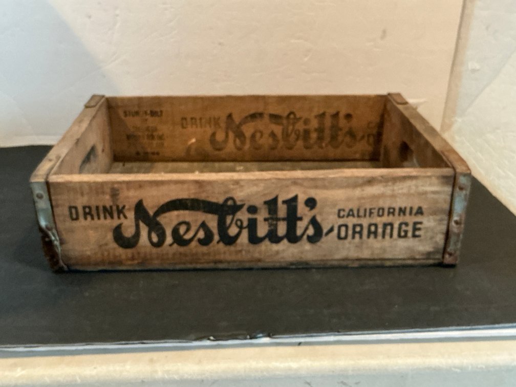 Nesbitt's California Orange wooden soda crate - Basement