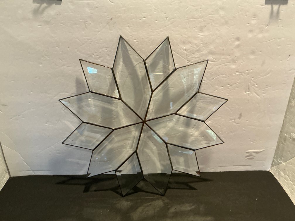Beveled clear glass 12-point star suncatcher - Basement