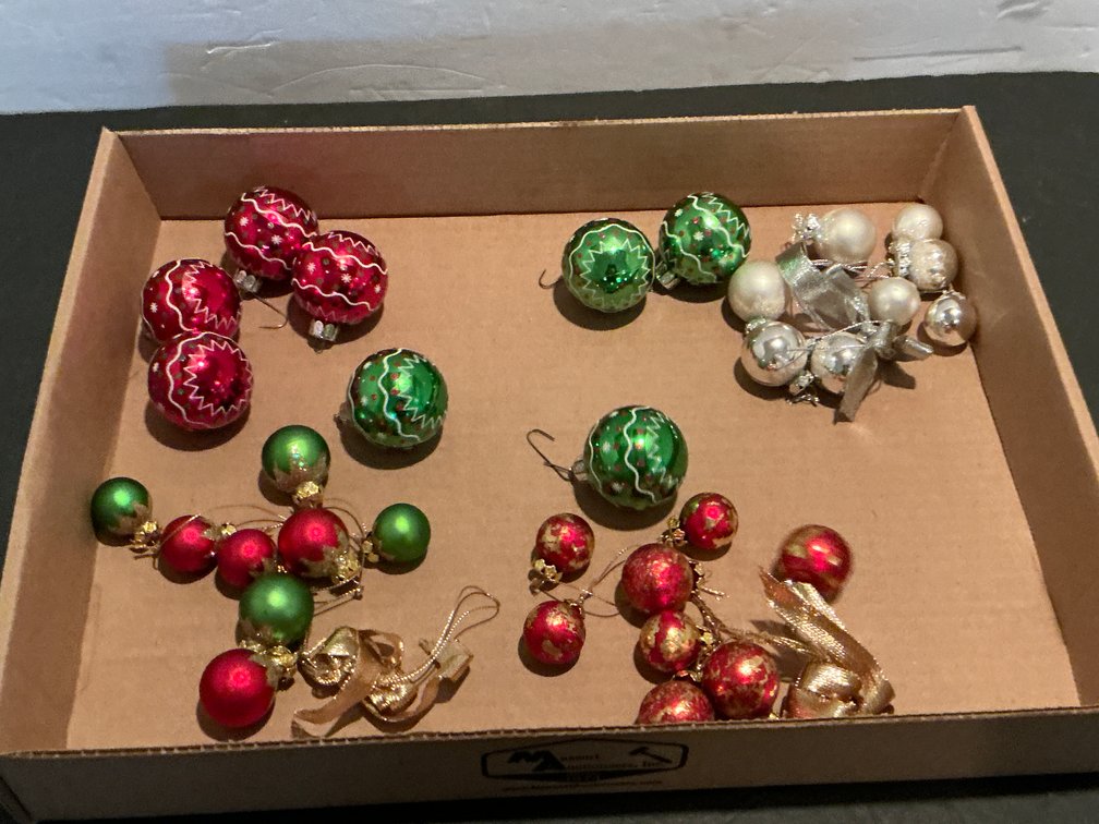 Miniature Christmas ball ornaments & clusters - Basement