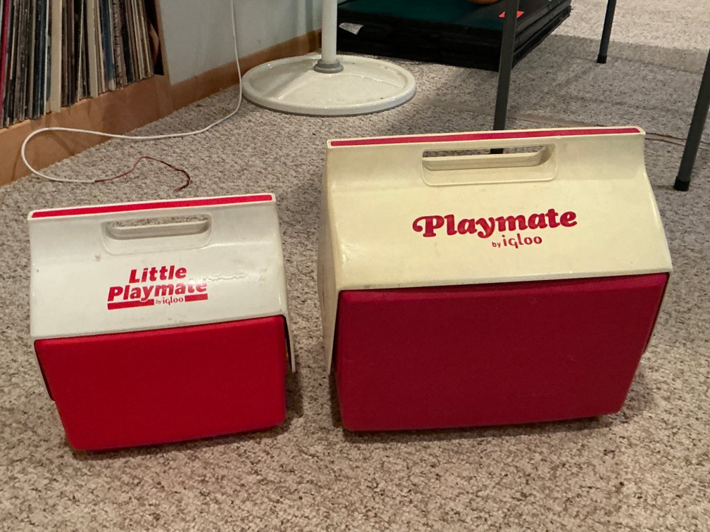 Pair of Igloo Playmate & Little Playmate coolers - Basement