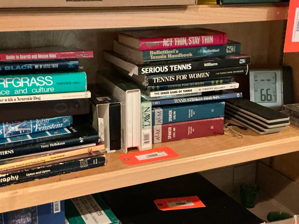 Grouping of assorted books, media sets & shelf items - Basement