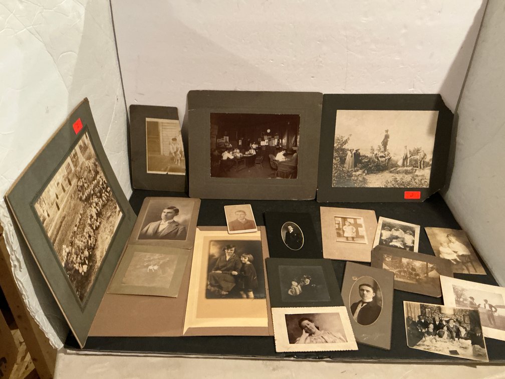 Grouping of mounted & unmounted black and white photographs - Basement