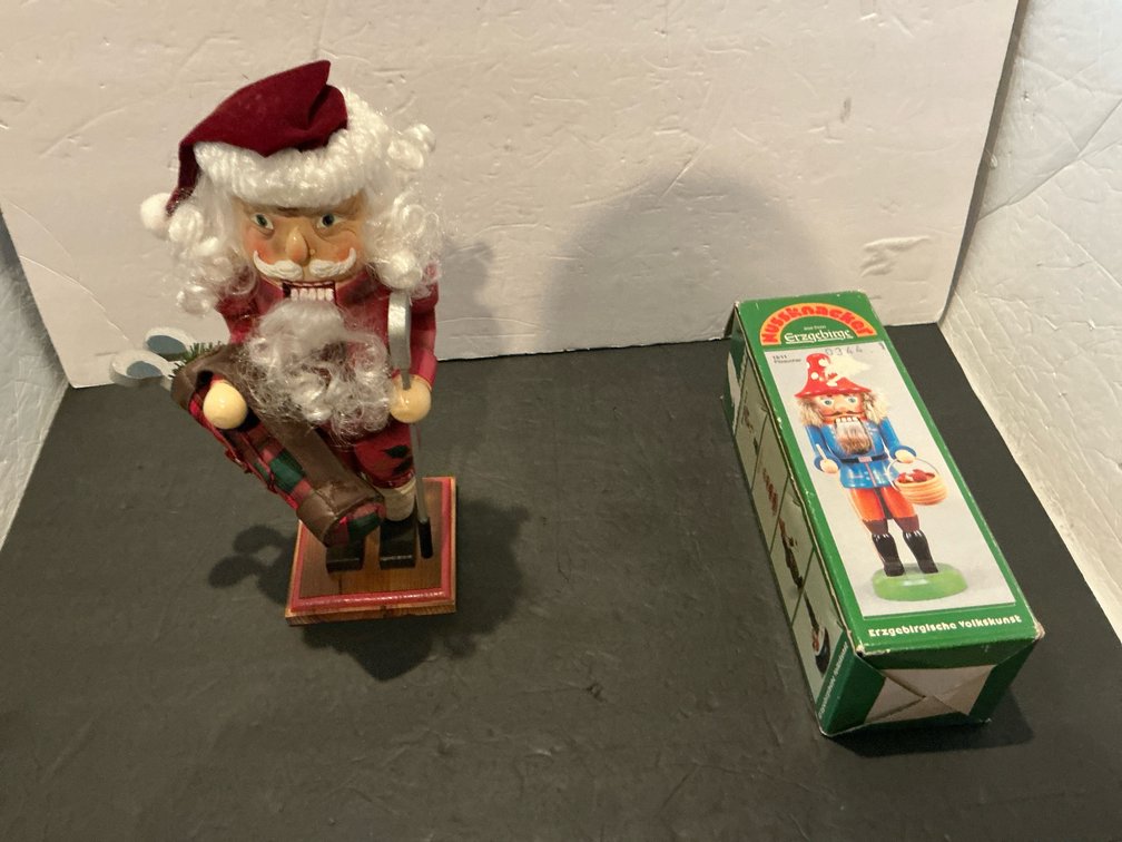Santa Claus golfer wooden nutcracker with boxes - Upstairs Bedroom Upper Level
