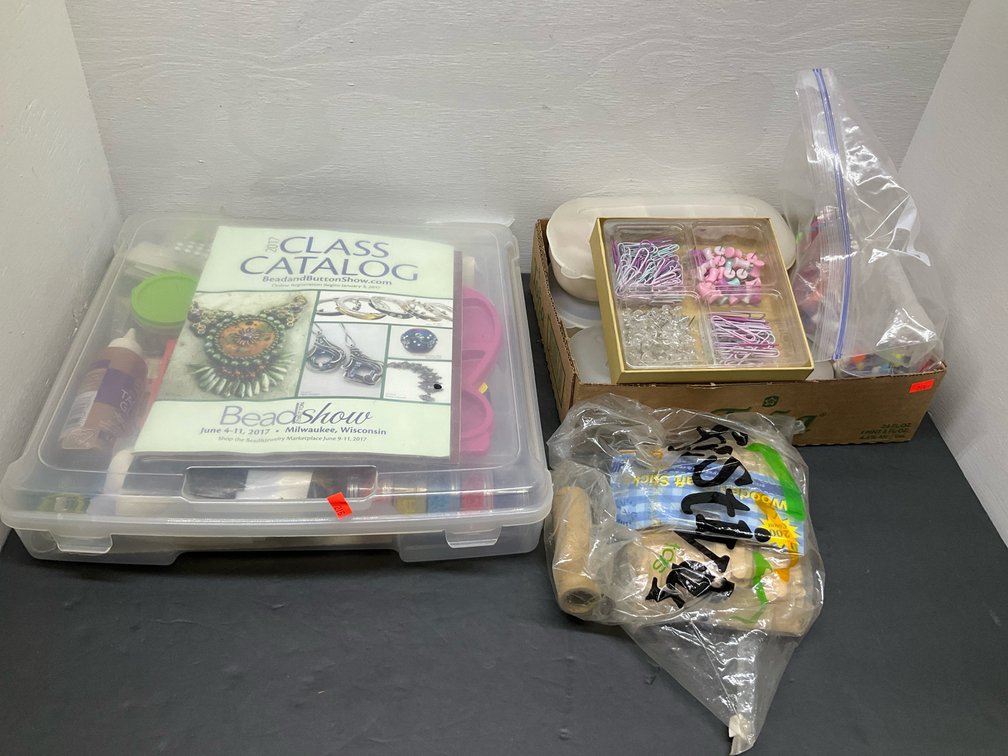 Craft & beading supplies with IRIS storage case