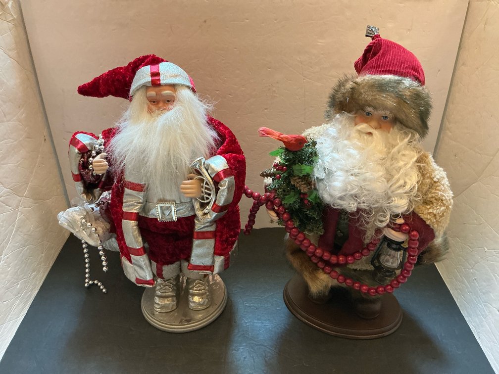 Pair of standing Santa Claus figurines - Upstairs Bedroom Upper Level