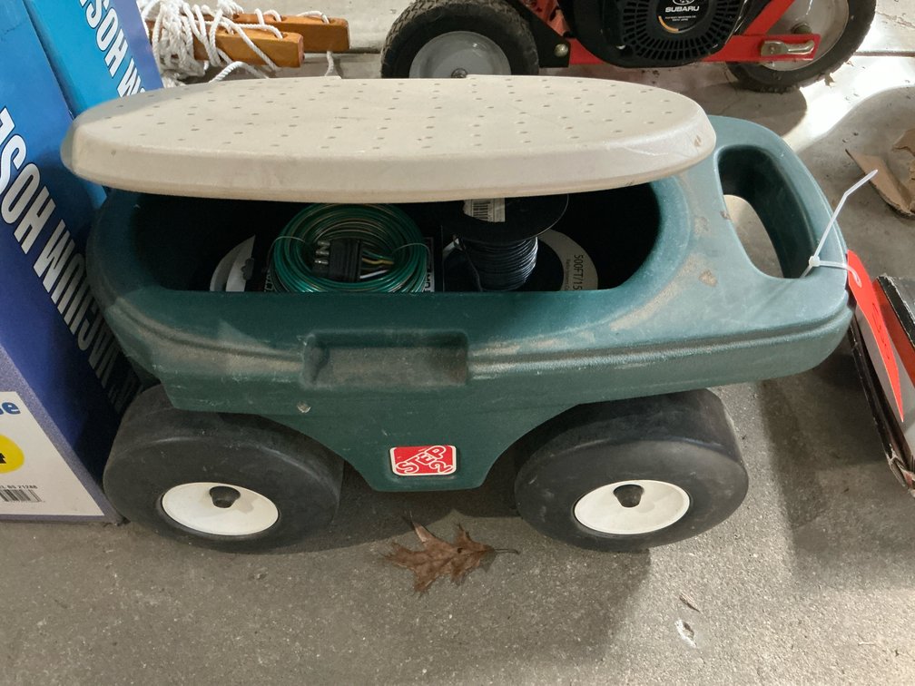 Step2 rolling garden seat cart with contents - Garage