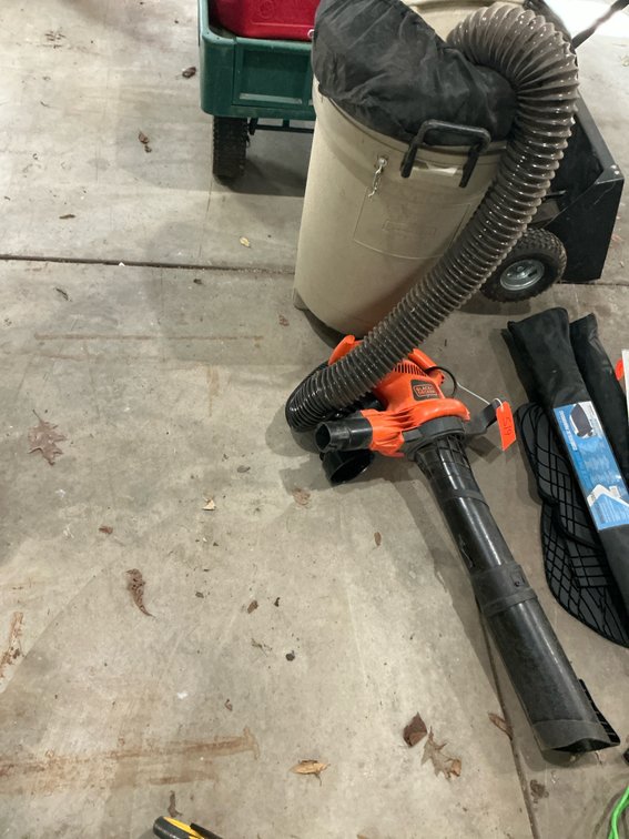 Black+Decker corded electric leaf blower and vacuum - Garage