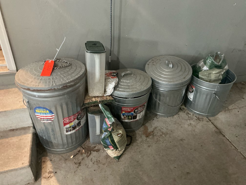 Behrens galvanized steel storage cans - Garage