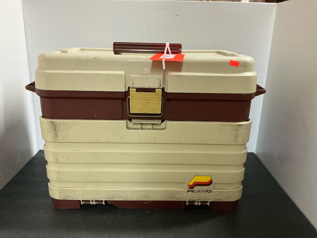 Plano multi-drawer tackle box with fishing tackle