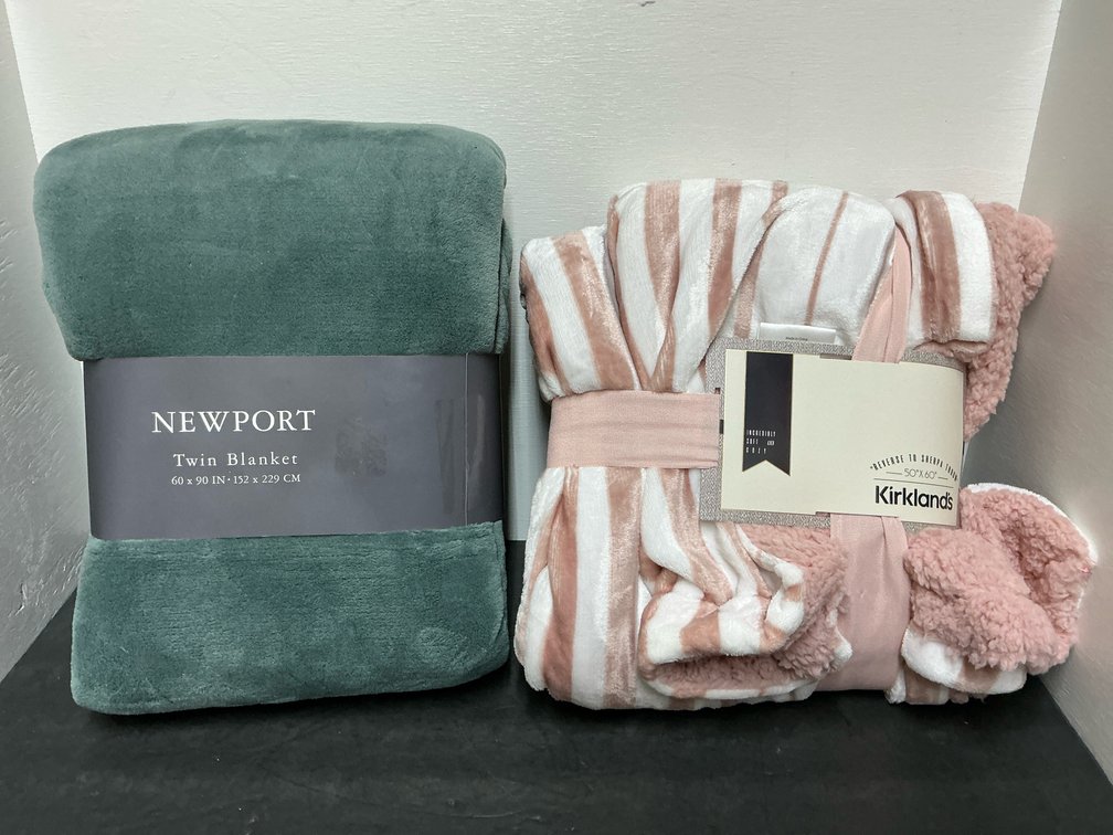Newport twin blanket & Kirkland's sherpa throw