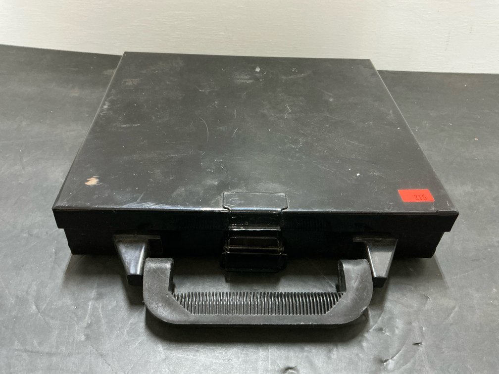 Titanium nitride coated drill bit set in metal case