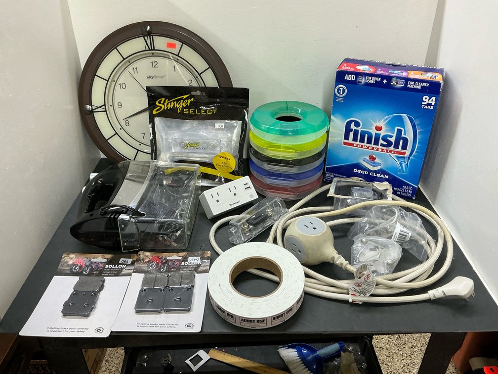Electric hand mixer, wall clock, power taps & more