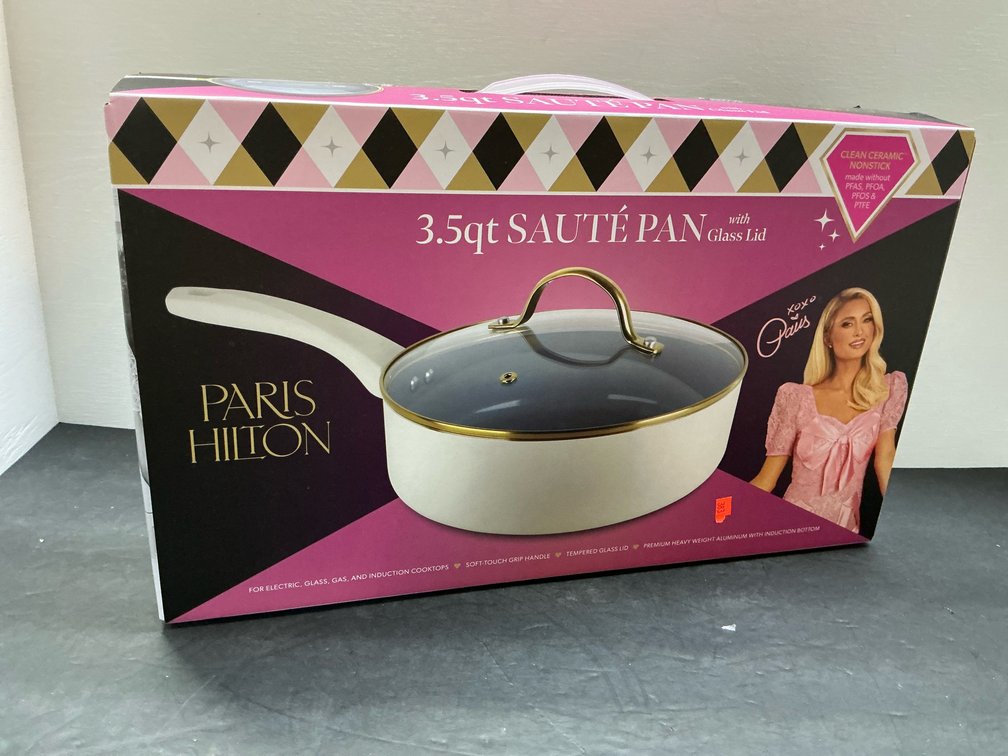 Paris Hilton 3.5 qt sauté pan with glass lid