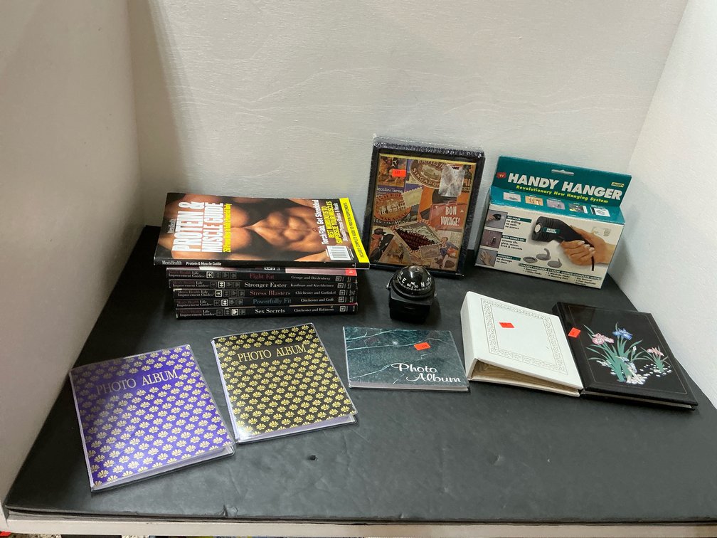 Photo albums, Men's Health books, framed collage & more