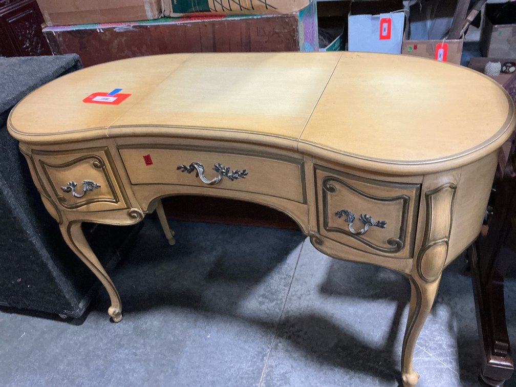 French Provincial style kidney-shaped vanity desk