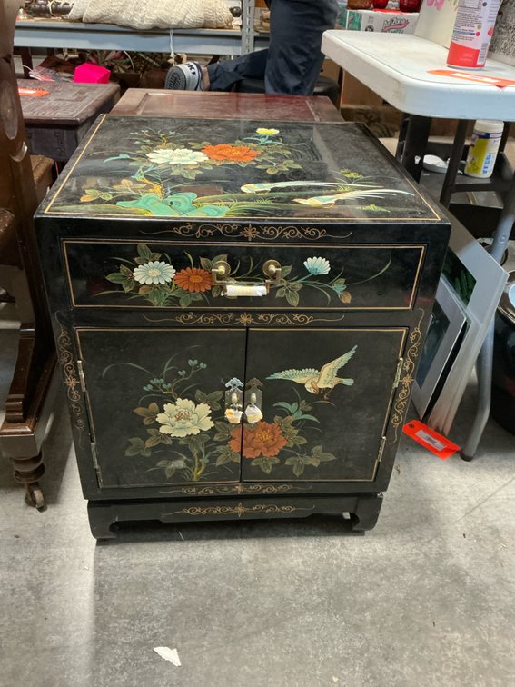 Majestic Furniture Co. painted black lacquer cabinet