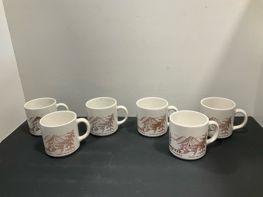 Set of Boquete, Panama ceramic coffee mugs