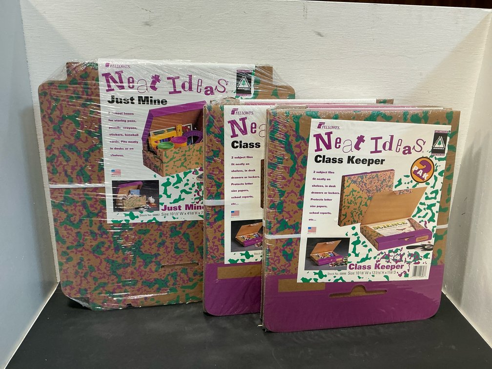 3 Fellowes Neat Ideas cardboard storage box sets