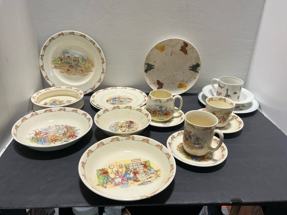 Grouping of children's ceramic tableware