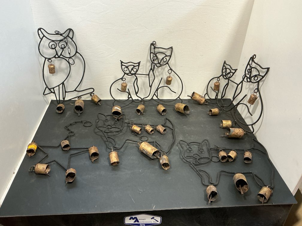 Black wire animal & star hanging bell chimes