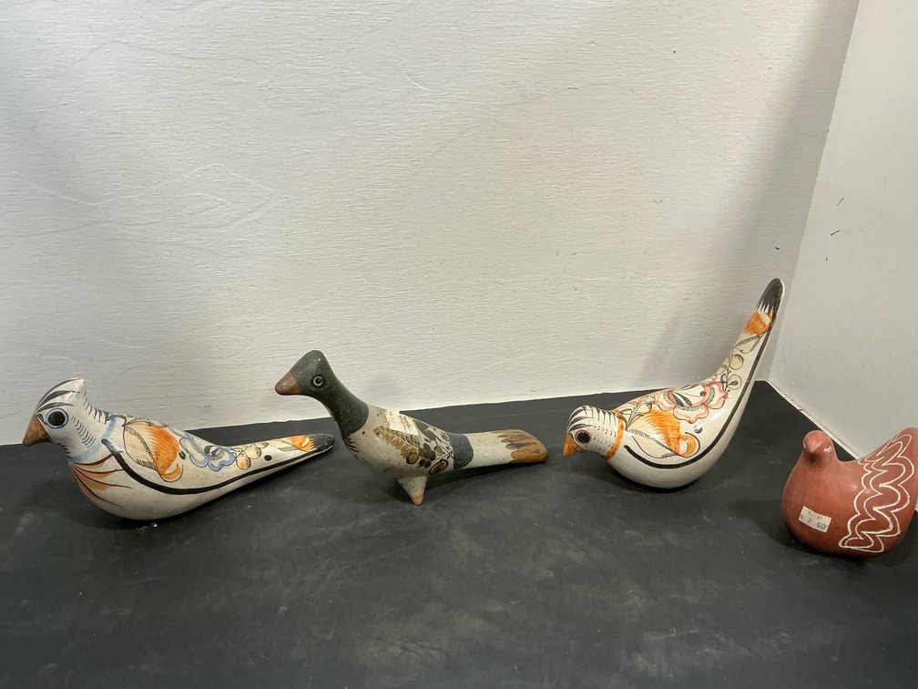 Ceramic & terracotta bird figurines