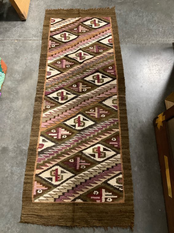 Geometric flatweave runner rug 24 x 62 in