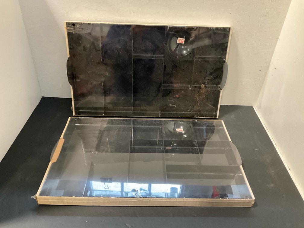 Clear plastic divided organizer trays