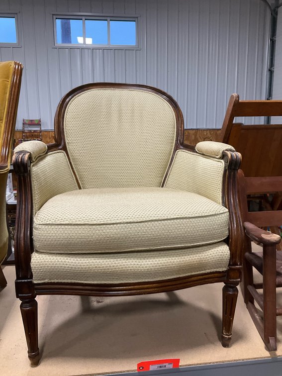 French Provincial style upholstered armchair
