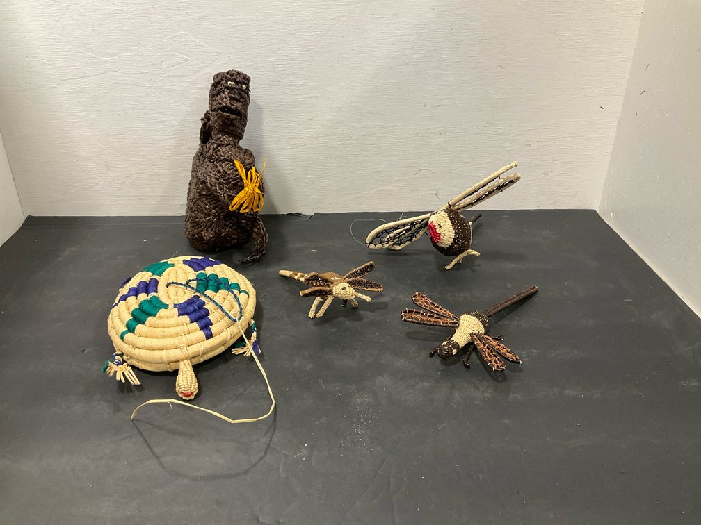 Woven fiber animal & insect figures