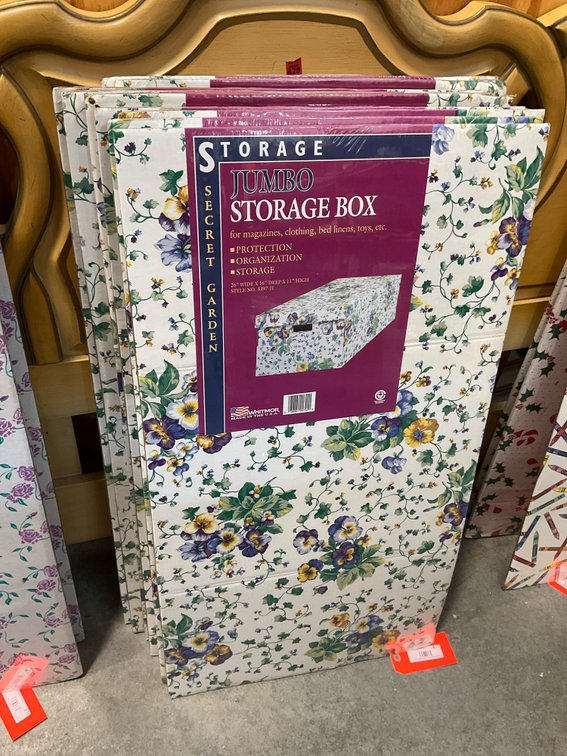 Whitmor Secret Garden jumbo storage boxes 26 x 16 x 11 in