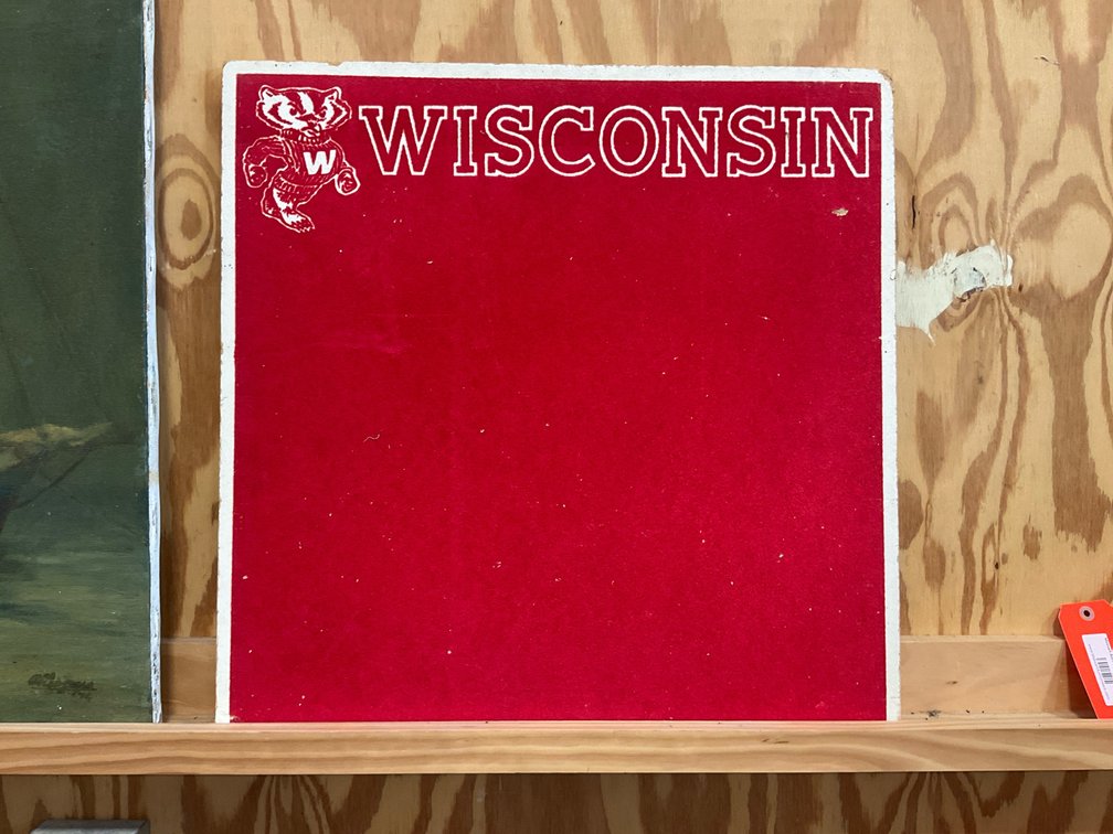 Wisconsin Badgers red felt display board